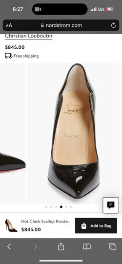 Hot Chick Scallop Pointed Toe Pump Size 38