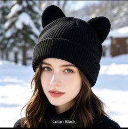 Black Kitty Ears Hat