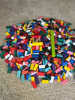 Big lot of small wooden  blocks