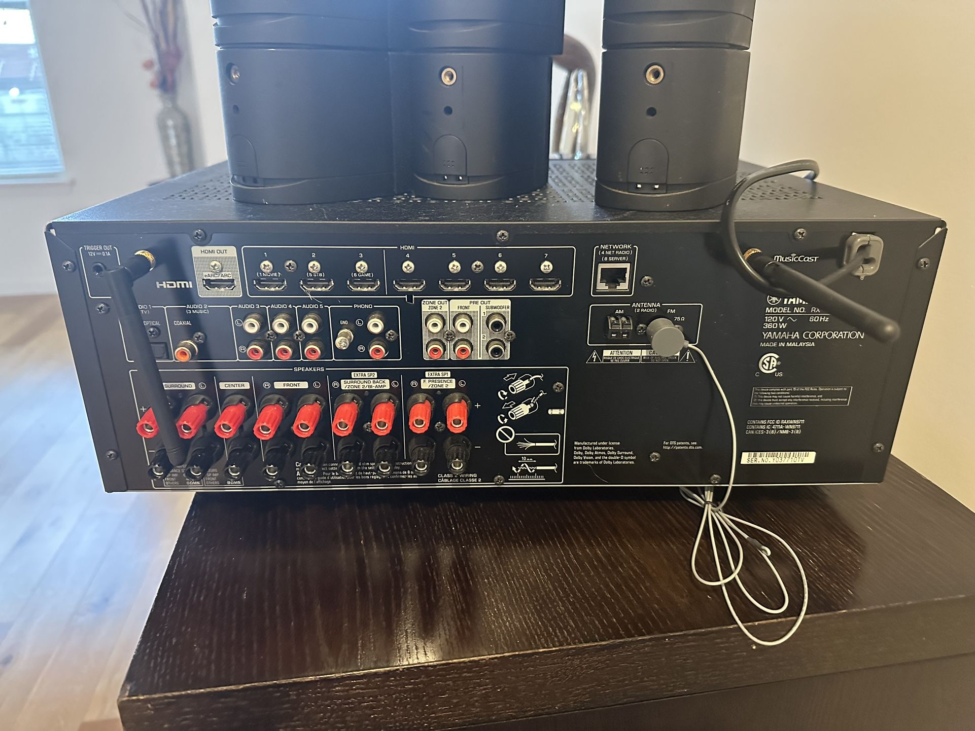 Yamaha TRS-700 7.1 Channel Receiver With 10 Bose Speakers
