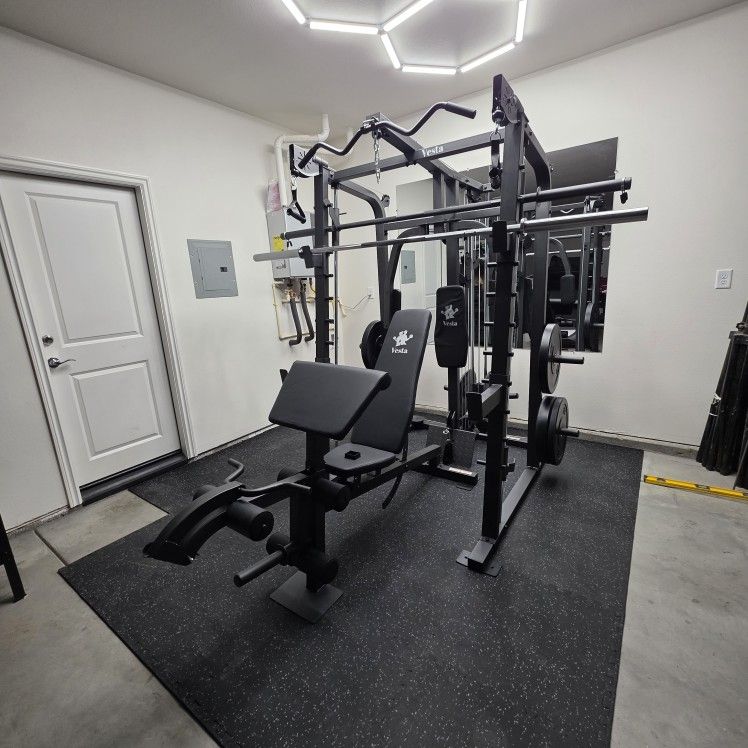 Smith Machine 2001 | Multi-Use Adj Bench | Gym Equipment | Fitness | Squat Rack | Excercise |🔴WEIGHTS AND BARBELL SOLD SEPARATELY 🔴 FREE DELIVERY 🚚