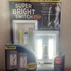 Super Bright LED Light switch (2) - Easy PeelnStick - wireless - As seen on TV/NEW