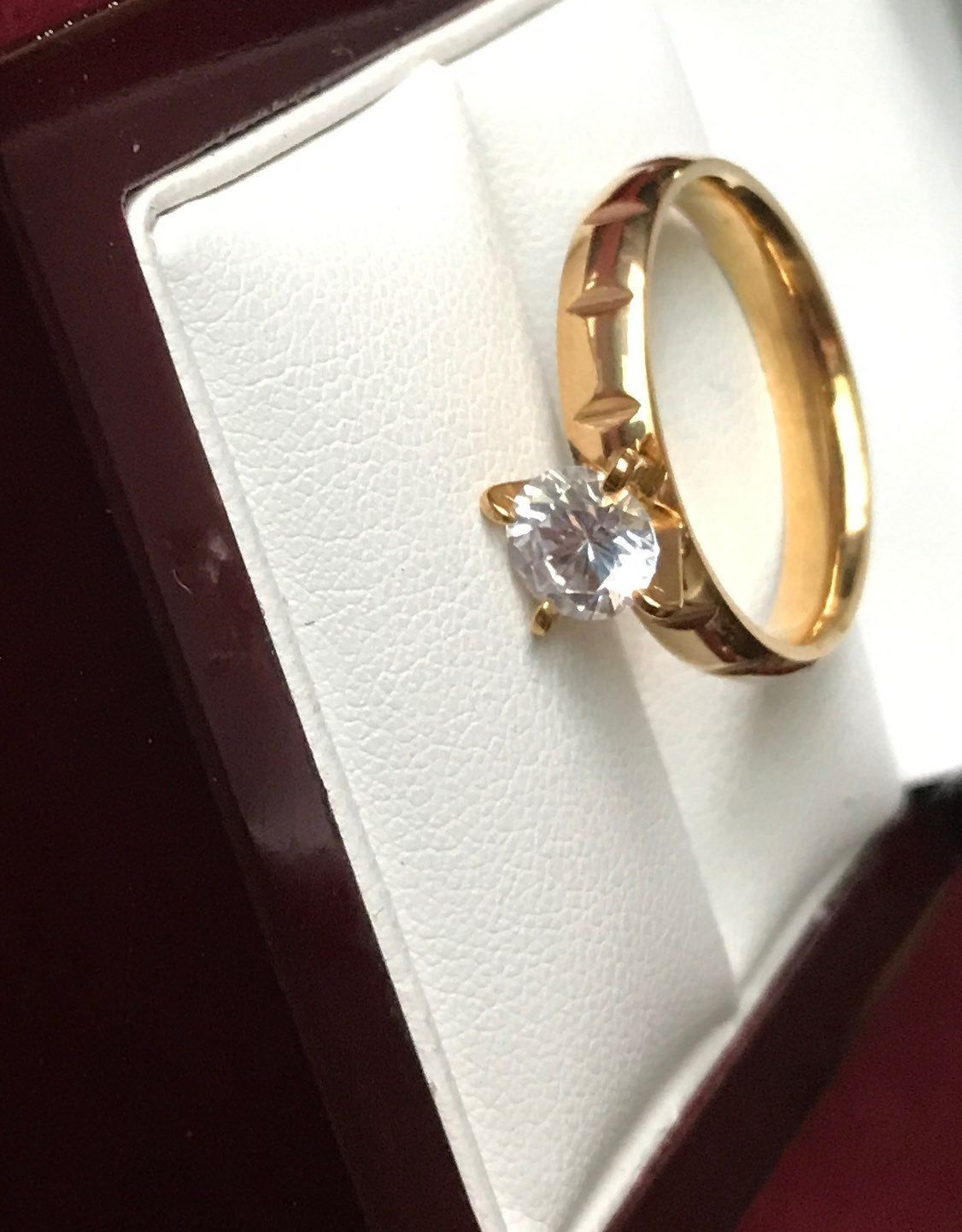 GOLD PLATED ENGAGEMENT RING