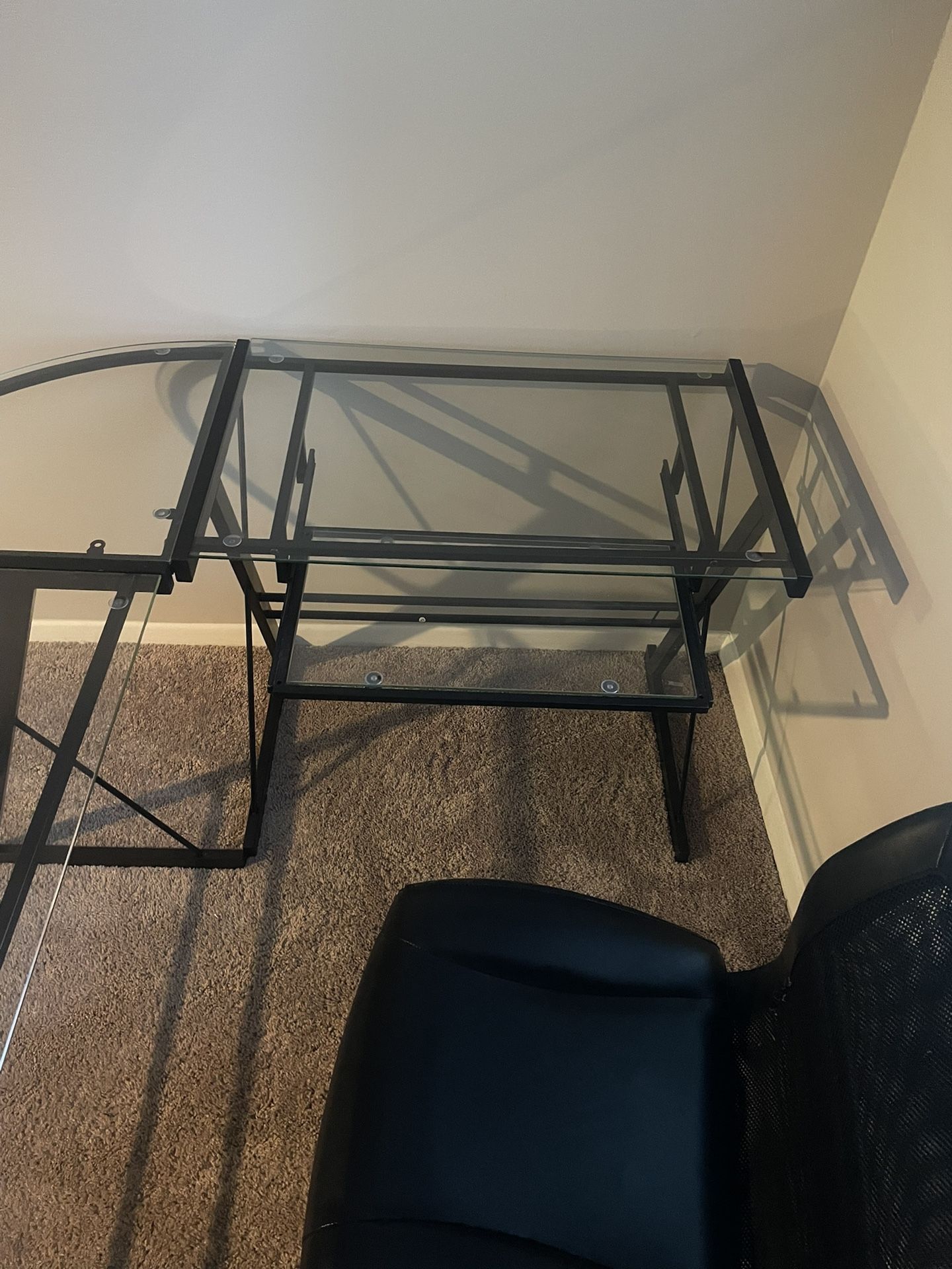 Glass Office Desk and Chair 