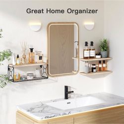 Floating Wall Shelves with Metal Frame