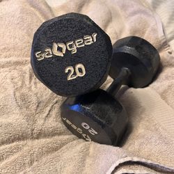 Set of 2- 20 lbs dumbbells