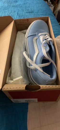 👟Vans Kids Ward Sneakers Light Baby Blue Silver Size 3Y👼🏼