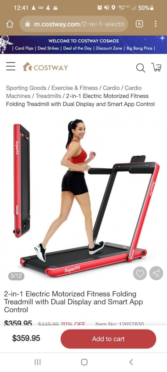 Superfit Treadmill Red