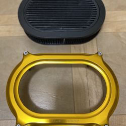 Arlen Ness STAGE 2 OVAL UPGRADE AIR FILTER, GOLD
