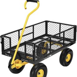 Assembled New Heavy Duty 550 Lbs Capacity Mesh Steel Garden Cart Folding Utility Wagon