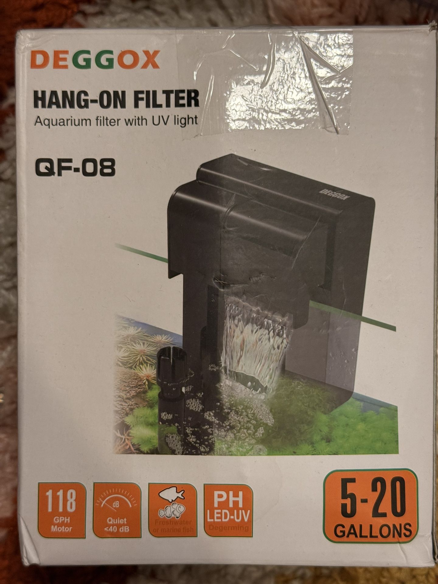 Hang On Back Aquarium Filter With UV Sterilizer Light