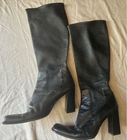 Black Leather Prada Boots Sz 6
