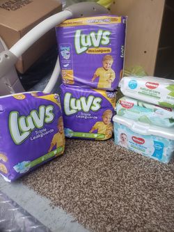 Diapers Luvs and wipes bundle $20