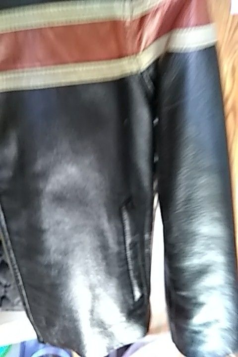 Boys large Wilson leather biker jacket