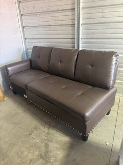 70in faux leather sofa