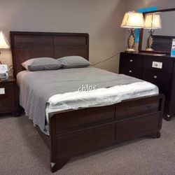 Tamblin Cherry Panel Bedroom Set Queen or King Bed Dresser Nightstand and Mirror WİTH İNTEREST FREE PAYMENT OPTİONS 