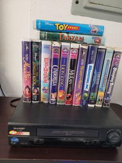 Sharp VHS player | VCR with Disney's Video Cassettes