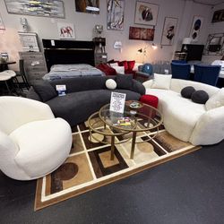 $5 Down Boucle Sofa Set