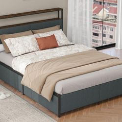 Full Size Bed Frame With drawers 