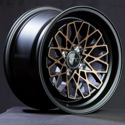 JNC040 Matte Black Bronze Face Wheels - 15"
