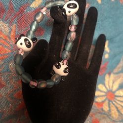 Glass Panda Bracelet 