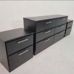 DRESSER AND TWO NIGHTSTANDS