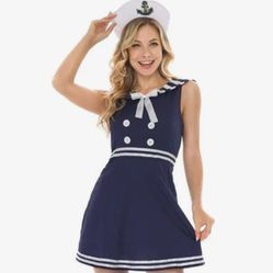 Sailor Dress & Hat + Knee High Stockings
