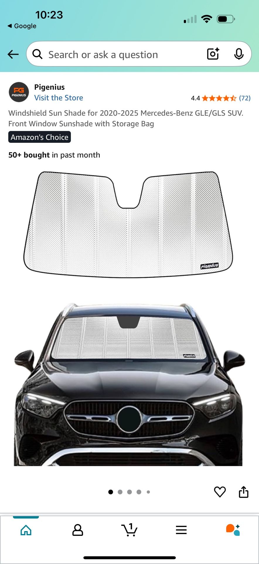  PIGENIUS  Windshield Sun Shade for 2020-2025 Mercedes-Benz GLE/GLS SUV. Front Window Sunshade with Storage Bag  New, pick up location: brooks city ba