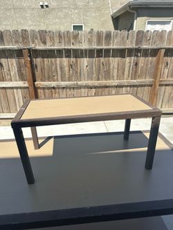 Industrial table 5‘6“ long 24 inches in wide 37 1/2 inches height plywood is 3/4 thick sturdy with locking rollers