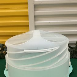 Round Cake & Cupcake Carrier with Lid – Rotating Base