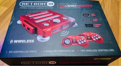 3 in 1 Video game Console, plays original NES, SNES,Sega Genesis Games