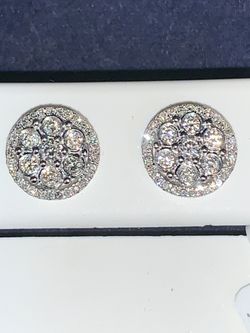 1/2 Carat diamond Earrings in 14K White Gold