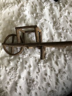 Handmade wooden wheelbarrow