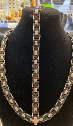 Brand New Stainless Steel Chain & Bracelet set