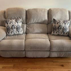 Soft Fabric Reclining Sofa And Chair 