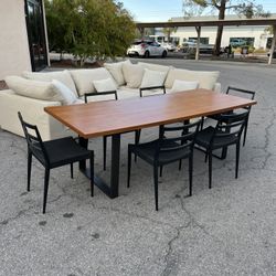 West Elm 7P Dining Set ( Can Deliver For $10 )