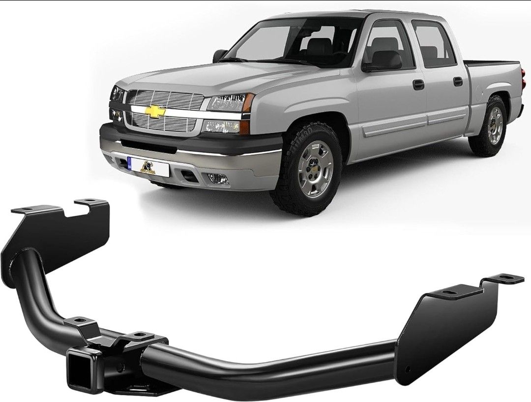 Trailer Hitch for Chevrolet Silverado and CMC Sierra, Class 3 Hitch Receiver, 2-inch Tow Hlitch, Black Trailer Hitch Kit, Anti-Rust