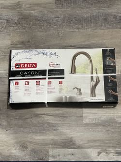 Delta Cason Spotshield Stainless Single Handle Pull-down Kitchen Faucet with Sprayer Function