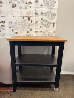 Ikea island  table wood stainless steel