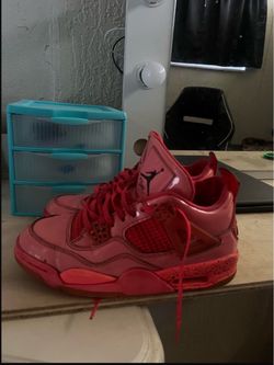 Air Jordan 4 Red Patent Leather Sneakers