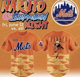 NY Mets NARUTO Shippuden Night Jersey XL New SGA 06/12/202  FREE SHIPPING