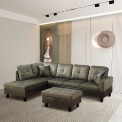 The Faux Leather 3-Piece Couch Living Room Sofa New In Boxes 