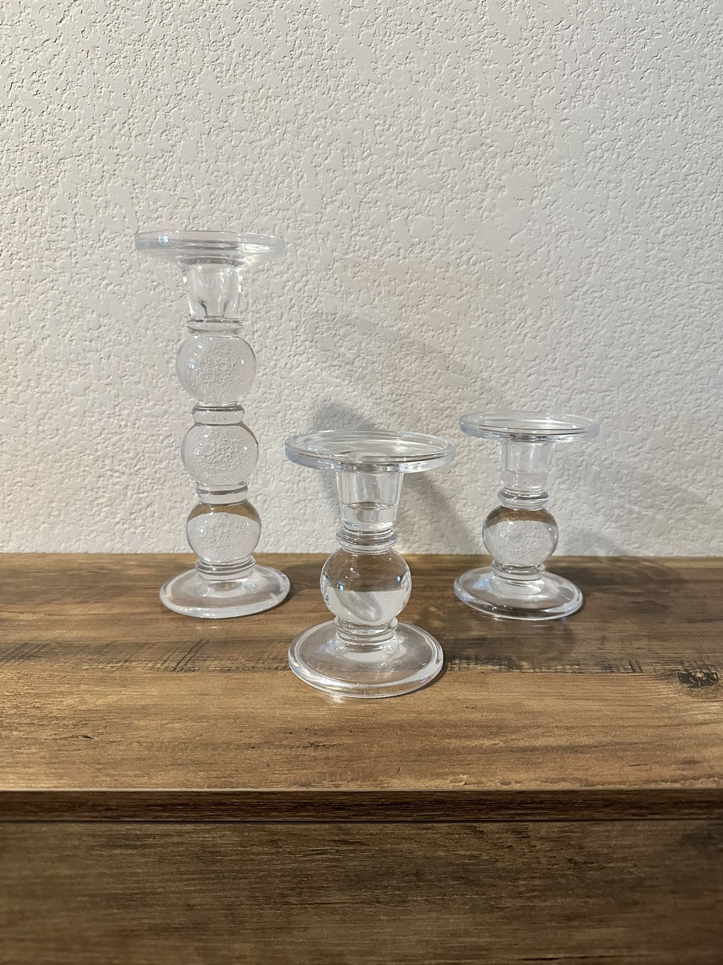 Bubble glass pillar candle holders - Set of 3