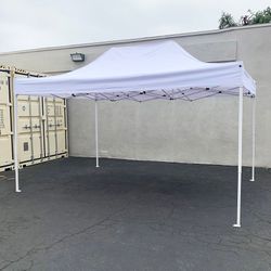 $155 (Brand New) Heavy-duty 10x15 ft outdoor ez pop up canopy party tent instant shades w/ carry bag (white, blue)
