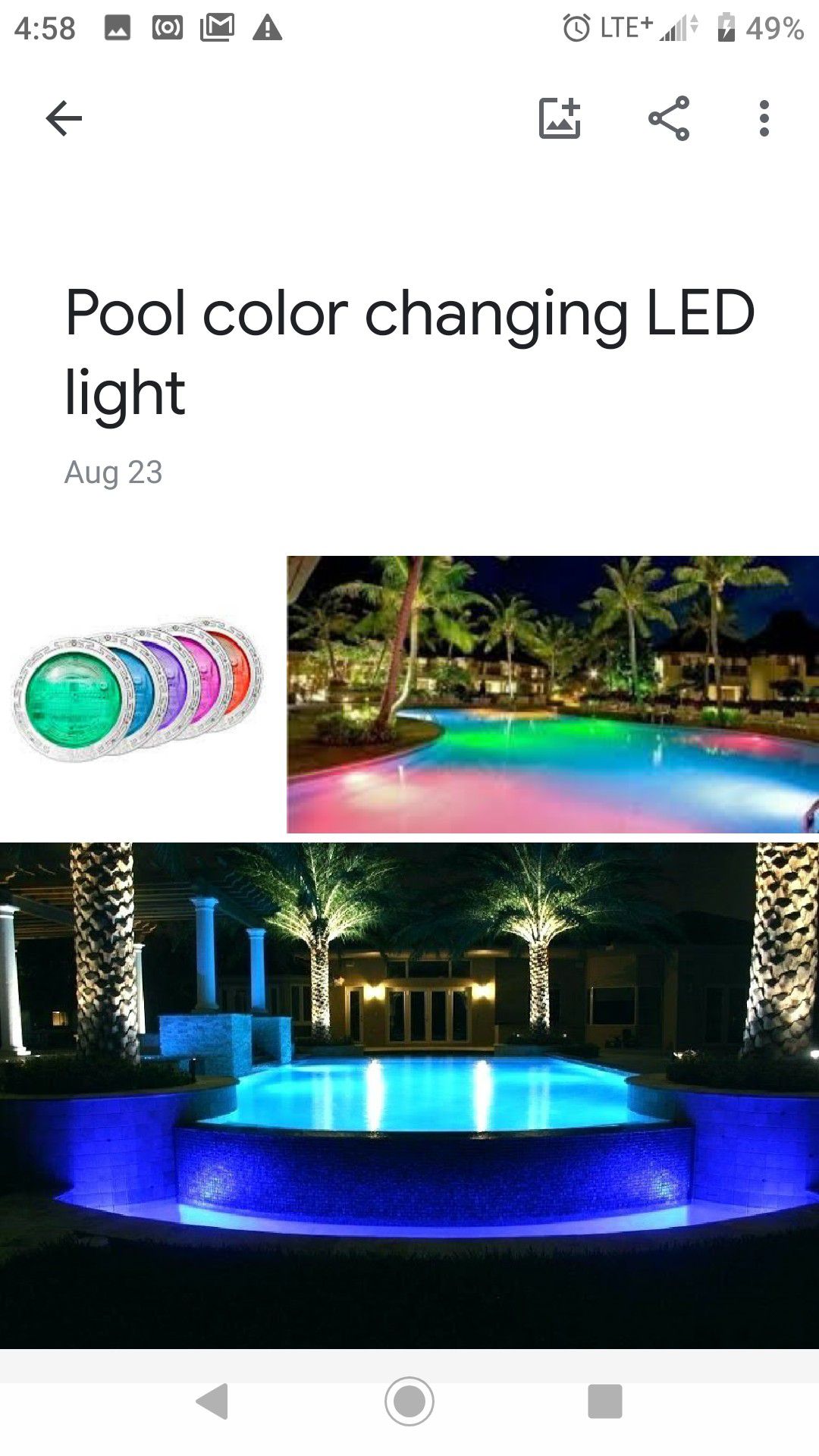 Swimming Pool Color Changing LED Light/Lamp 12v/54watts