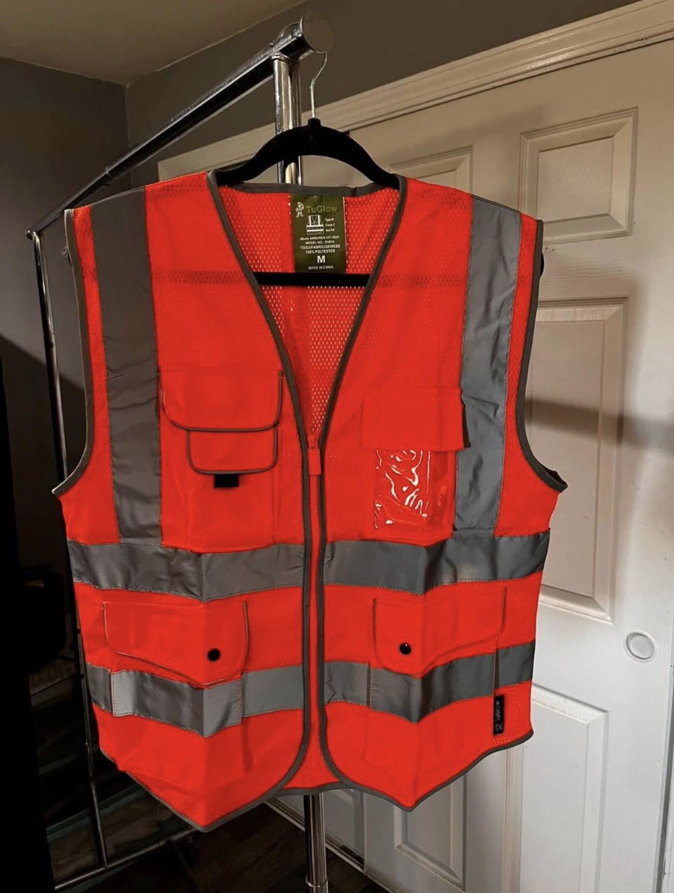 Neon Orange Reflective Safety Vest
