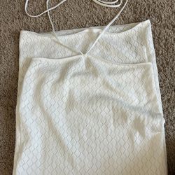 white maxi waist tie up skirt 🤍
