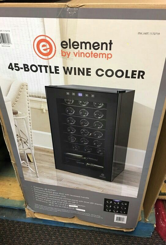 VINOTEMP EL-45TS, 45 BOTTLE WINE COOLER, MSRP $457.99