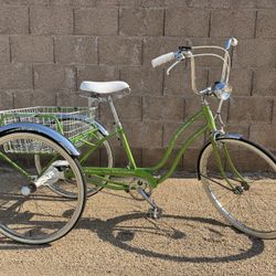 Vintage 70s Schwinn Town and Country Tri-wheeler Trike Cargo Bike