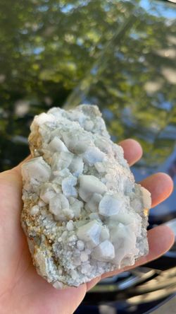 White Sandwich Calcite w/ Flourite - Pyrite  (uv)